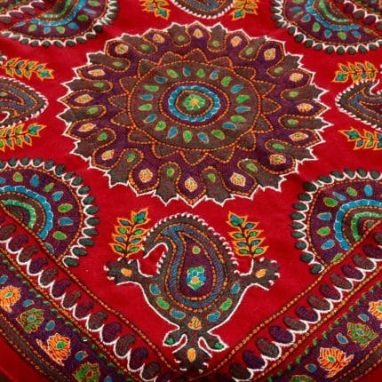 پته بقچه چهاریته قرمز با دوخت سنتی