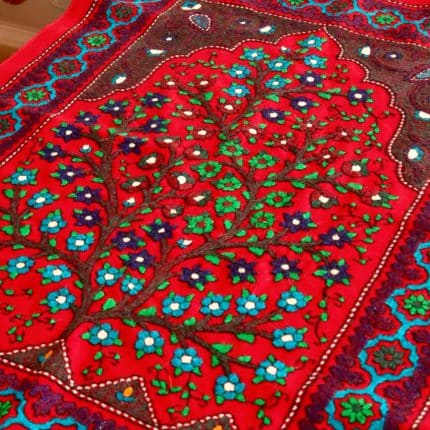 پته سجاده طرح درختی محرابی قرمز